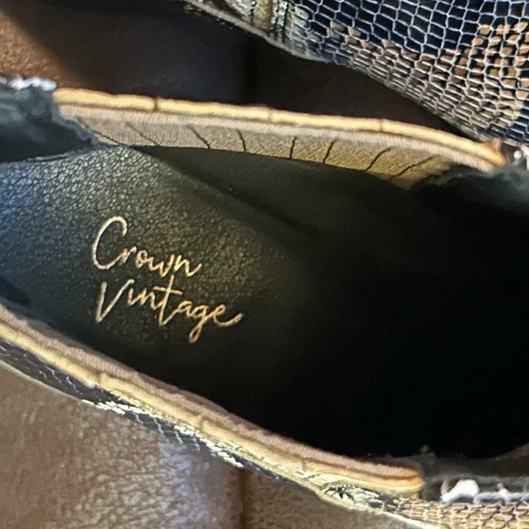 Crown Vintage Tolana Chelsea Snakeskin Print Boot Size 9 - Picture 4 of 13